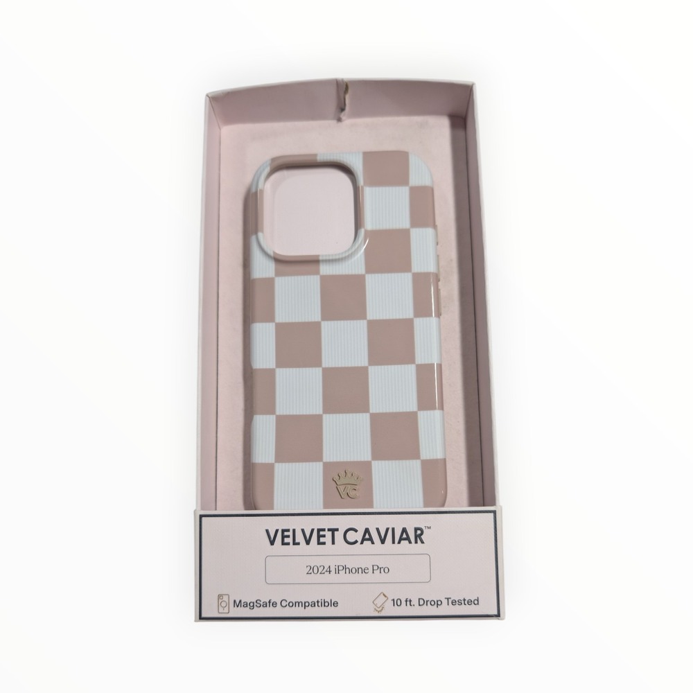 Nn6-U Velvet Caviar Magsafe Case for Apple iPhone 16 Pro -‎ Checker Nude